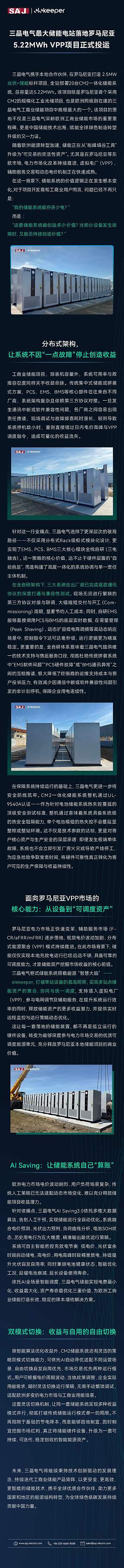 5.22MWh 储能电站正式投运，落地罗马尼亚！