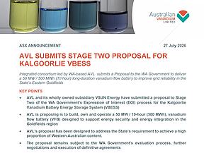 携手住友电工！AVL正式提交西澳50MW/500MWh全钒液流电池储能项目第二阶段提案