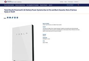 特斯拉超10000台储能系统召回！第三方电池存在缺陷