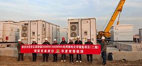 山东泰安市岱岳区道朗镇200MW/400MWh电网侧电化学储能项目（二期）储能设备顺利吊装就位！