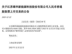 锡华科技上市！