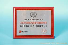 荣耀不断！思格新能源获“光能杯”2025年中国储能产业工商业储能技术创新等奖项