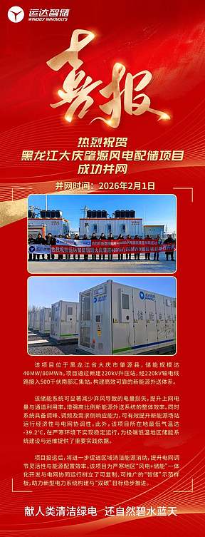 黑龙江大庆肇源风电配储项目全面投运，赋能严寒地区绿色能源转型