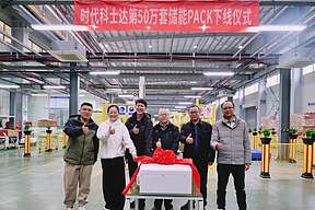 时代科士达第50万套储能PACK下线，铸就绿色智造新里程碑