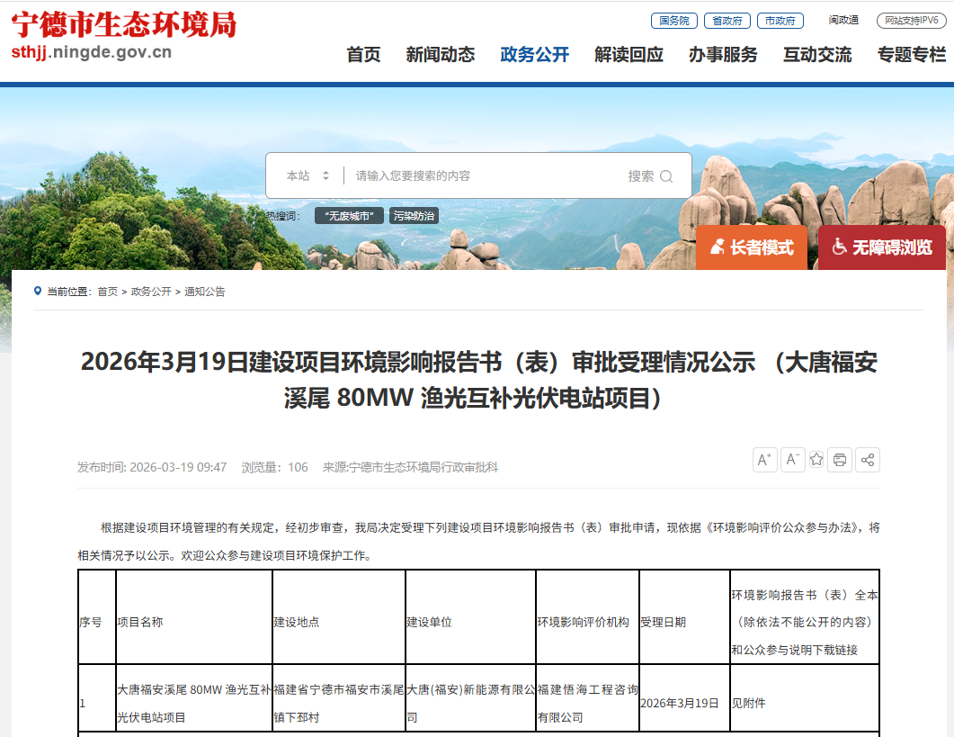 Datang 80MW photovoltaic power station project EIA acceptance publicity!