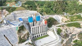 湖北平坦原抽蓄项目部下水库进出水口启闭机房封顶